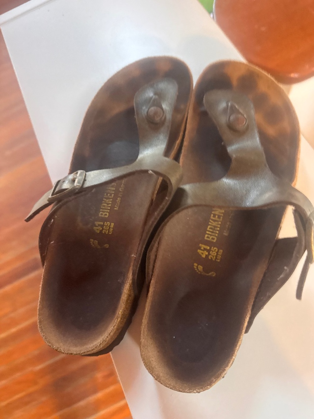 Birkenstock Brown Gizeh Leather Thong Sandals size 10-10.5 eu 41